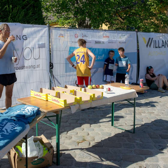 Erfrischung im Ziel