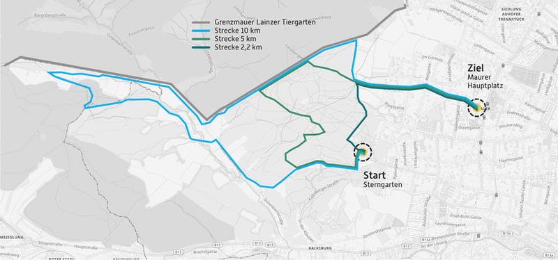 Maurer Waldorflauf 2026, Streckenübersicht