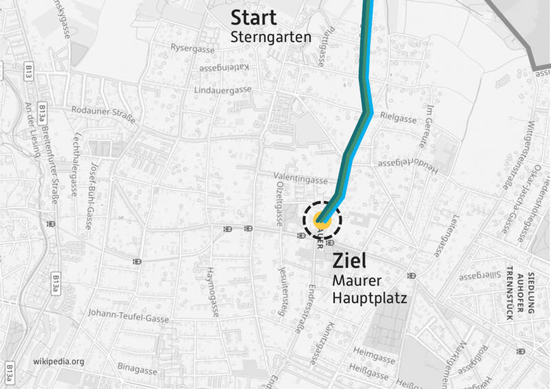 Maurer Waldorflauf 2026, Streckenübersicht 1 von 3