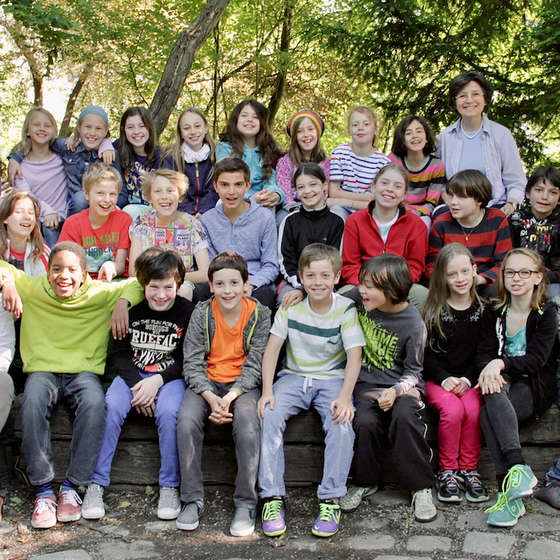 Barbara mit ihrer 3. Klasse, Sommer 2015